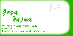 geza hajma business card
